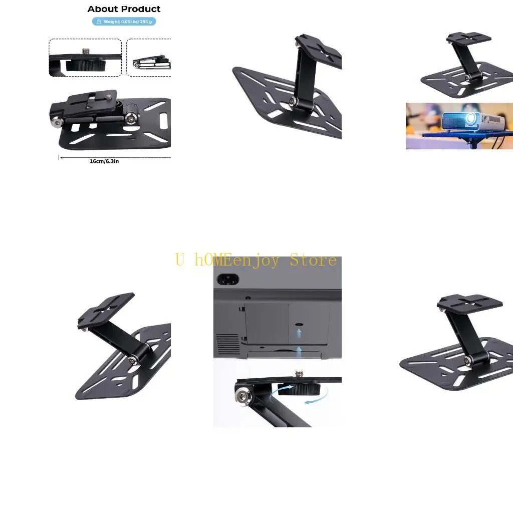 B0KF Adjustable Projector Tripod Foldable Metal Stand 180 Swiveling Base