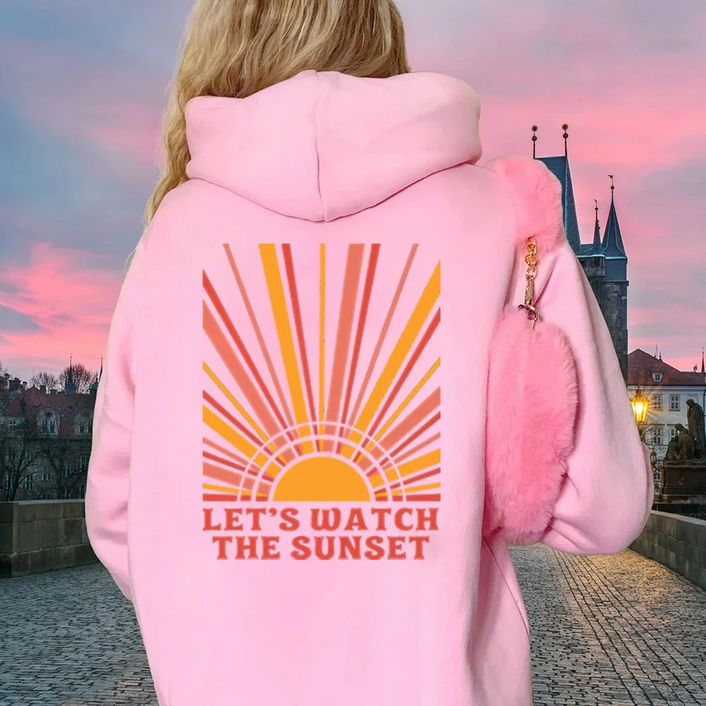 Let\'s Watch The Sunset Hoodie Preppy Hoodie Y2k Hoodie Preppy Clothes Aesthetic Clothes Beach Hoodie Sunset Aesthetic Hoodies