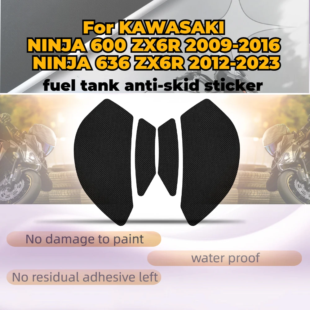 For KAWASAKI NINJA 600 636 ZX6R 2009-2016 ZX6R 2012-2023 Protective Sticker Gas Knee Grip  Motorcycle Side Fuel Tank Pad