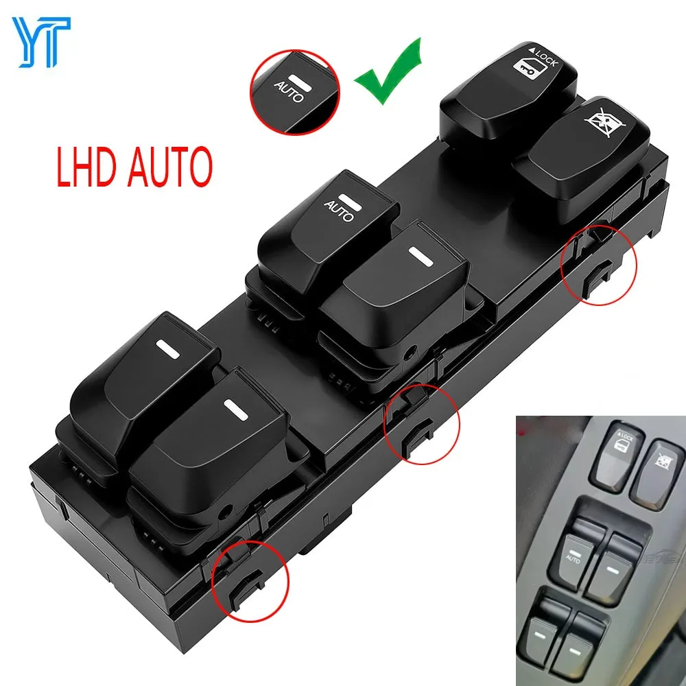 For Hyundai IX35 TUCSON 2010-2015 Front Left Electric Power Master Window Switch Lifter Regulator Control Button 93571-2S000