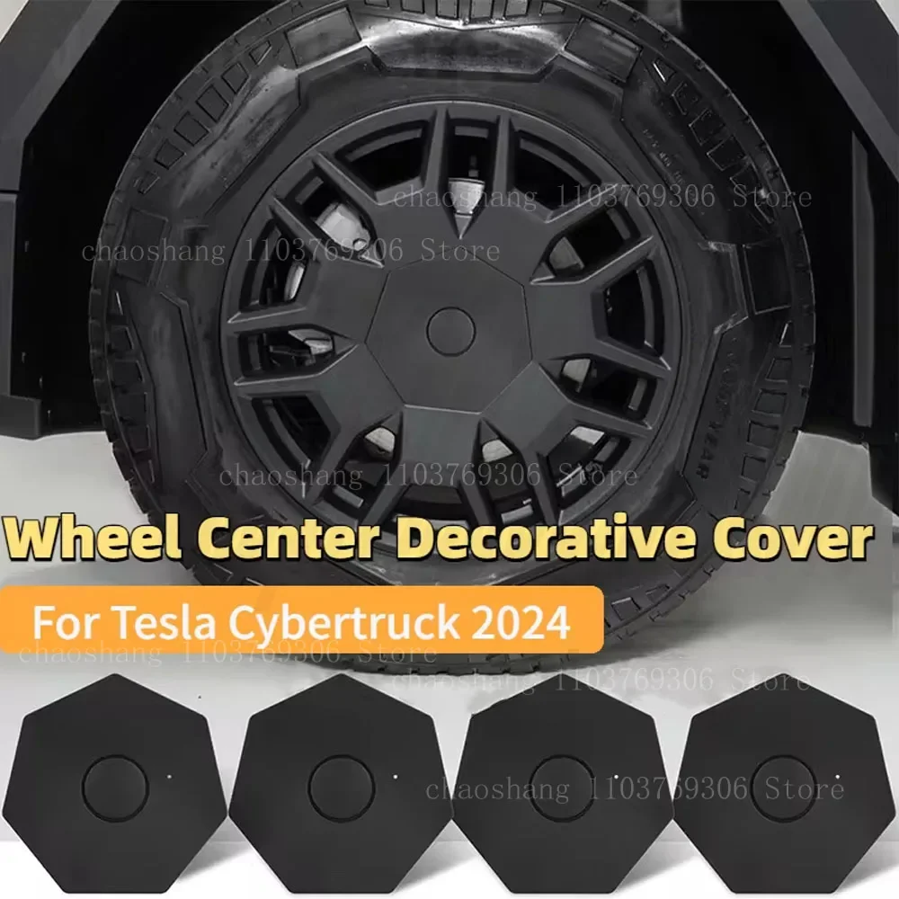 Hub Center Cover for Tesla Cybertruck 2024 Wheel Hub Cover 4PCS Wheel Center Decorative Cover Hubcaps Modification Accessories