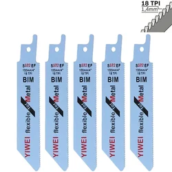 5pcs S522EF 100mm HCS Reciprocating Saw Blade Jigsaw Blade For Wood Metal Plastic PVC Tube Cutting Power Tools Accessories