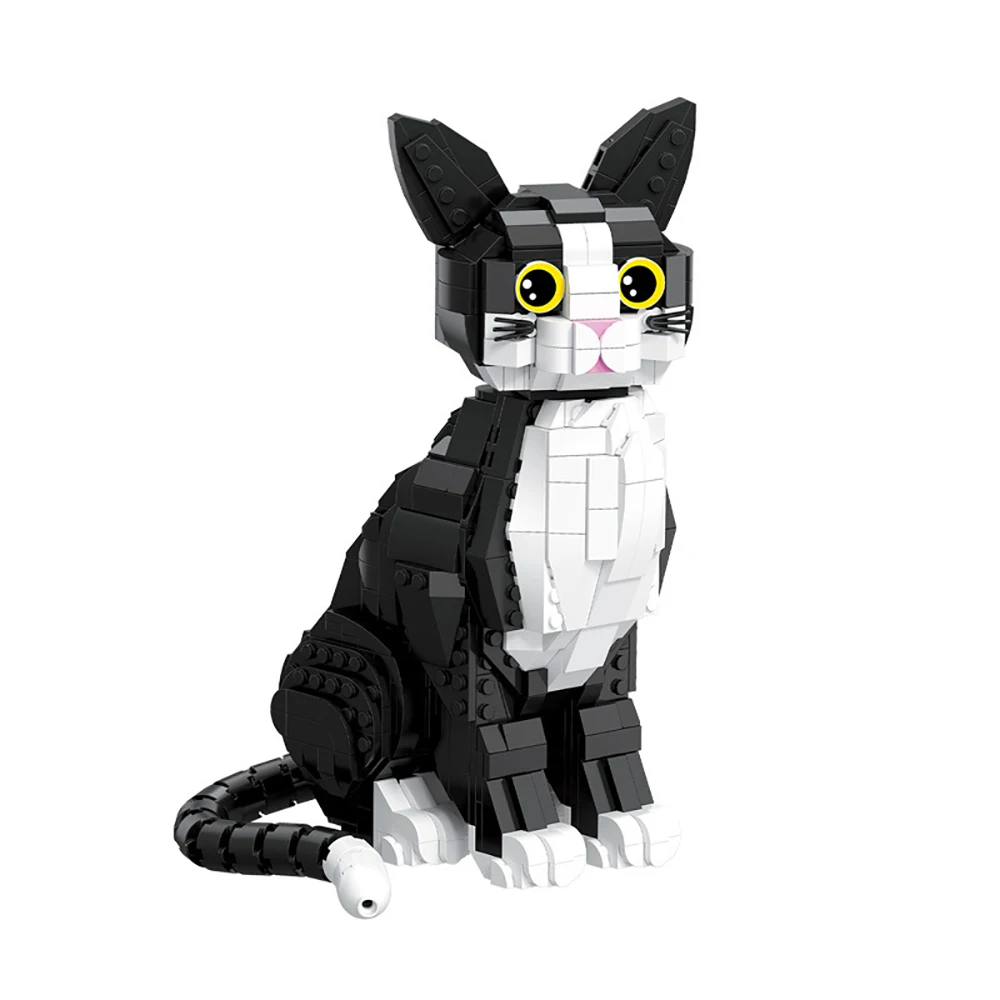 

Черные очаровательные мини-конструкторы «Кот» с выражениемми на лице, варианты для детей, любителей животных, стильные кирпичики, подарки для вечеринок