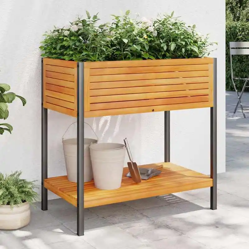 Potager surélevé 80x45x80 cm. Robuste et durable, idéal pour la plantation de fleurs, de verdure et de légumes dans le jardin.