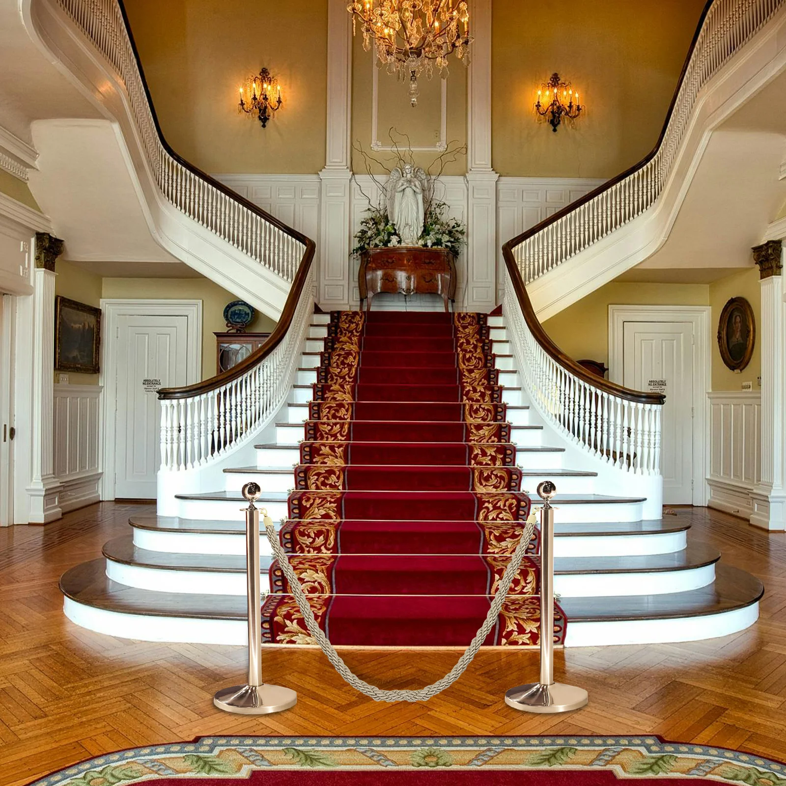 

Jute Rope Hooks Durable Reliable Crowd Control Guardrail Lanyard Queue Barrier Rope Events Decorations Crowd Control Ropes