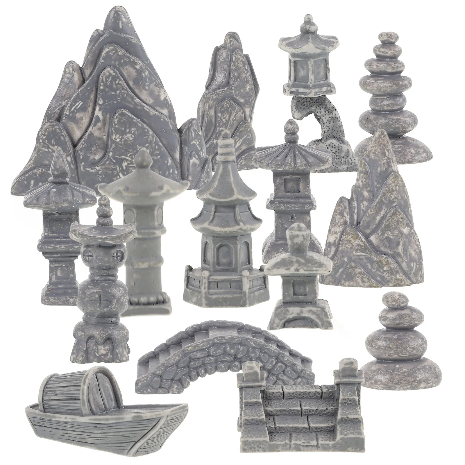 

1 Set Rockery Statue Mountain Figurine Mountain Pagoda Decor Desktop Ornament Bonsai Model Rockery rockery decor