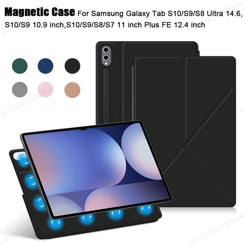 Imagen 1 del producto Funda magnética para Samsung Galaxy Tab S10 Ultra 14,6 S10 FE Plus 13,1 ""S10 + S9 + 12,4"" S9 FE 10,9 S8 S7 funda inteligente para tableta de 11 pulgadas