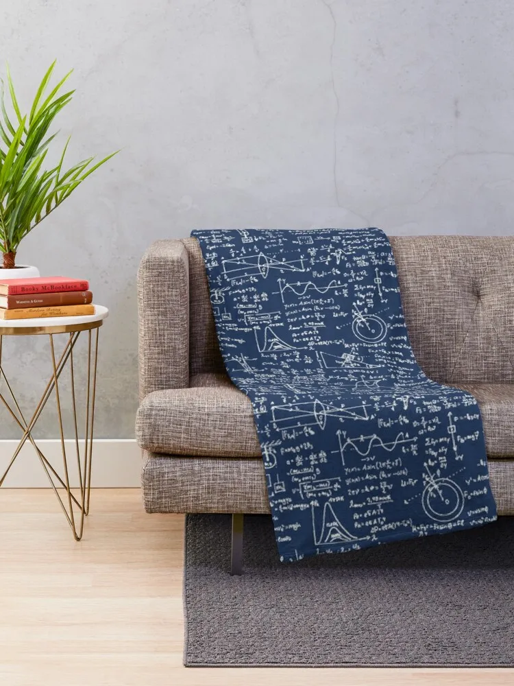 Physics Equations // Navy Throw Blanket Soft Bed Blankets Hairy Blanket Sofa Quilt Fluffy Blankets Large