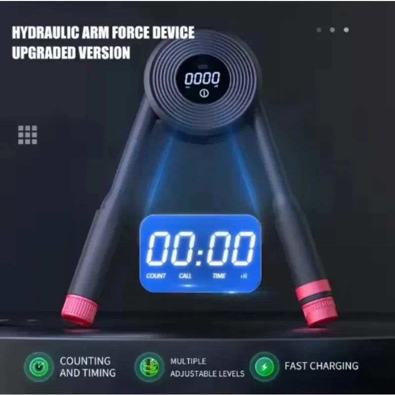 Counting Hydraulic System Arm Strength Trainer for Home Gym Adjustable Resistance of 10 to 100kG LED Digital