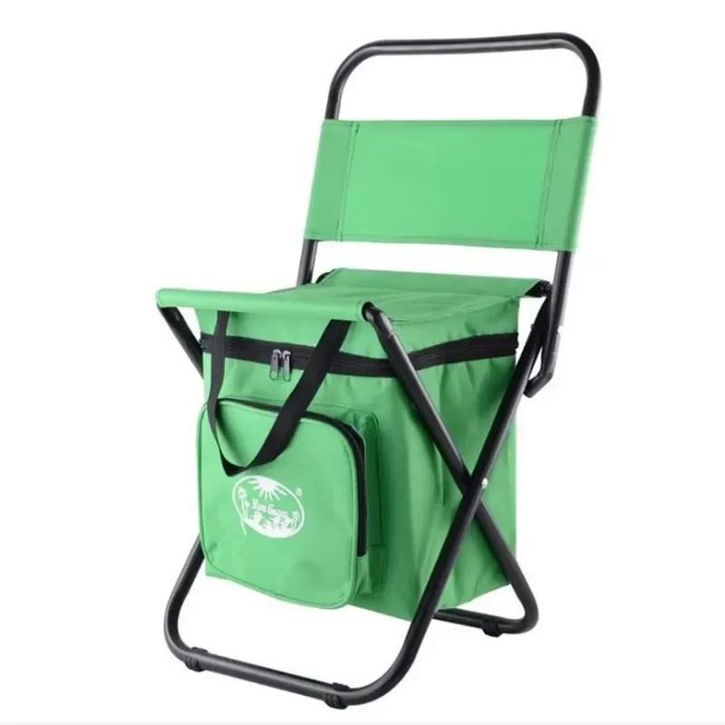 for Oxford Fabric Foldable Camping Fishing Chair with Cooler Bag Durable Eco-Friendly Promotional Customized Wholesale