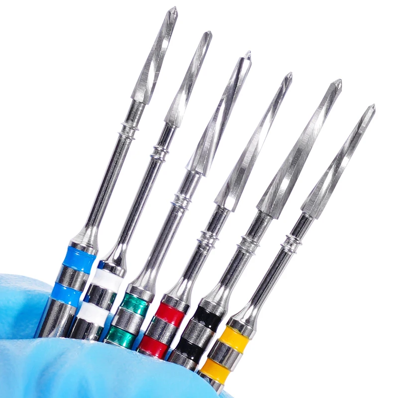 5×6Pcs/Box Stainless Steel Dental U-Drill Root Canal File Reamer Bit for Fiber Post Preparation 32mm Engine Use