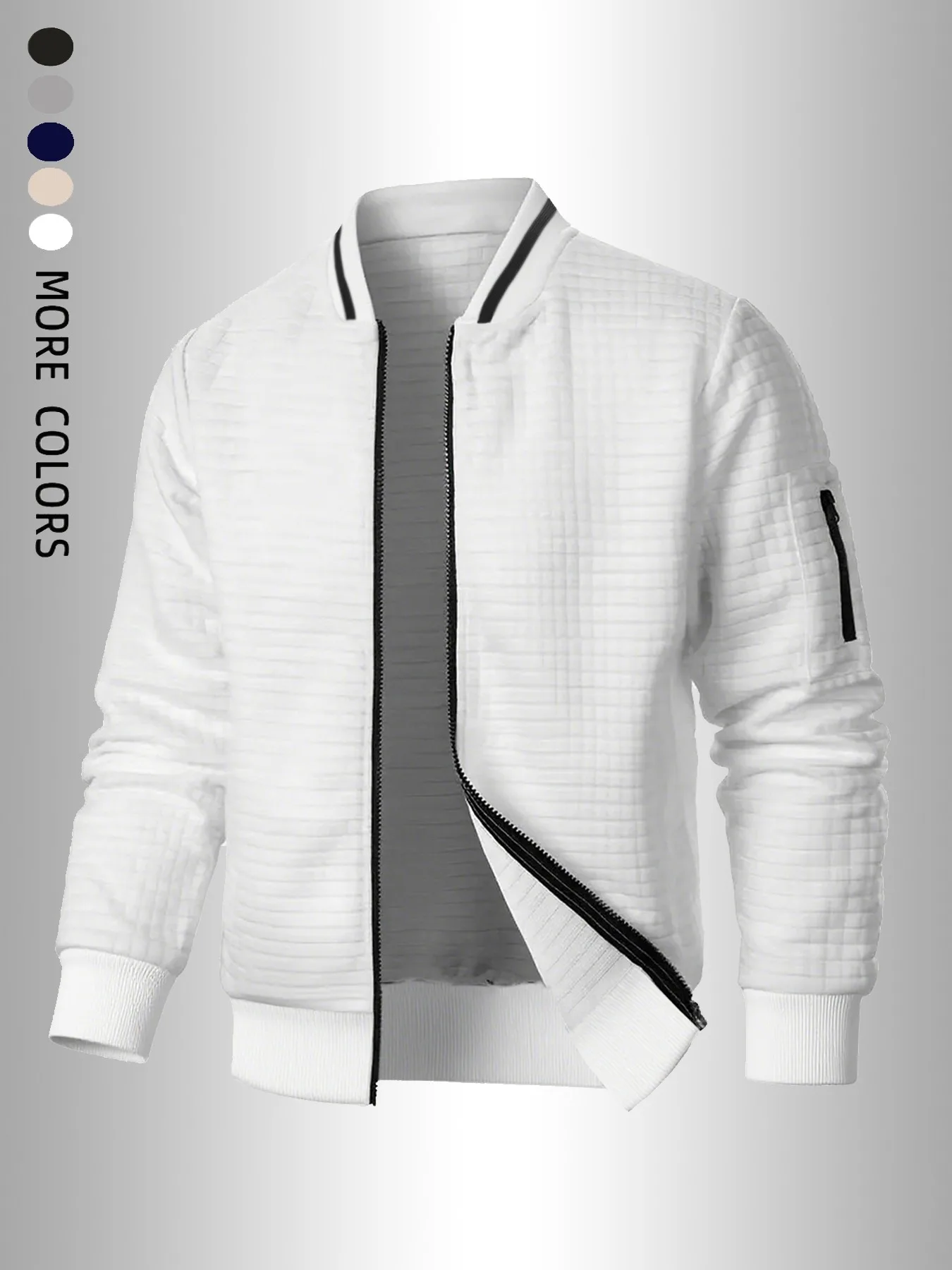 Autumn Winter Man Leisure Jacket Solid Color Zipper Baseball Coat Fashion Business Casual Slim Overcoat Windproof Men Clothing