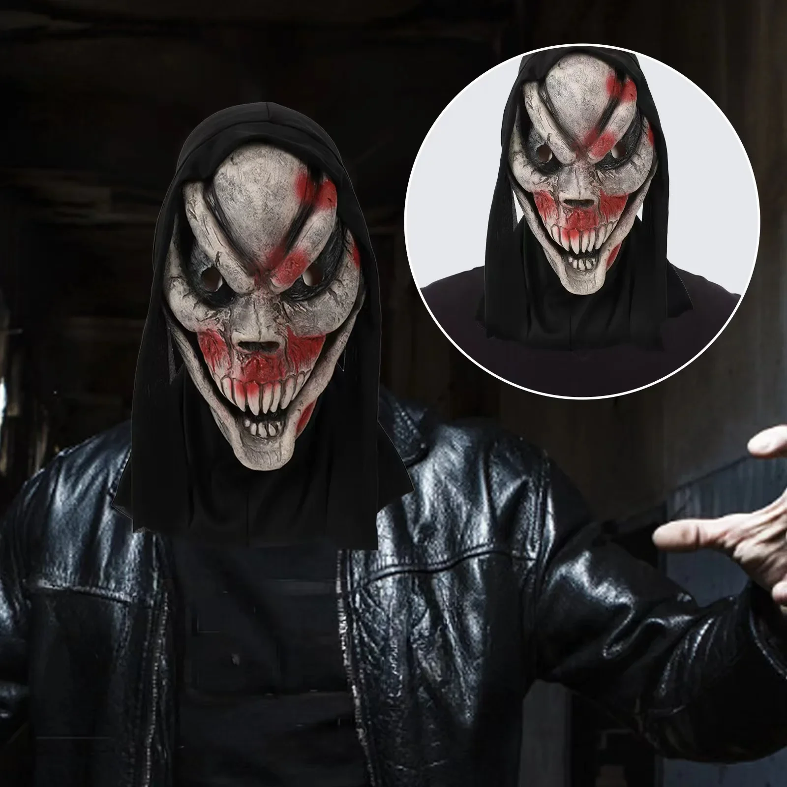 

Horror Scream Mask Halloween Ghost Mask Headgear cosplay Death Scream Latex Mask Ghost Festival Ghost Horror dress up props