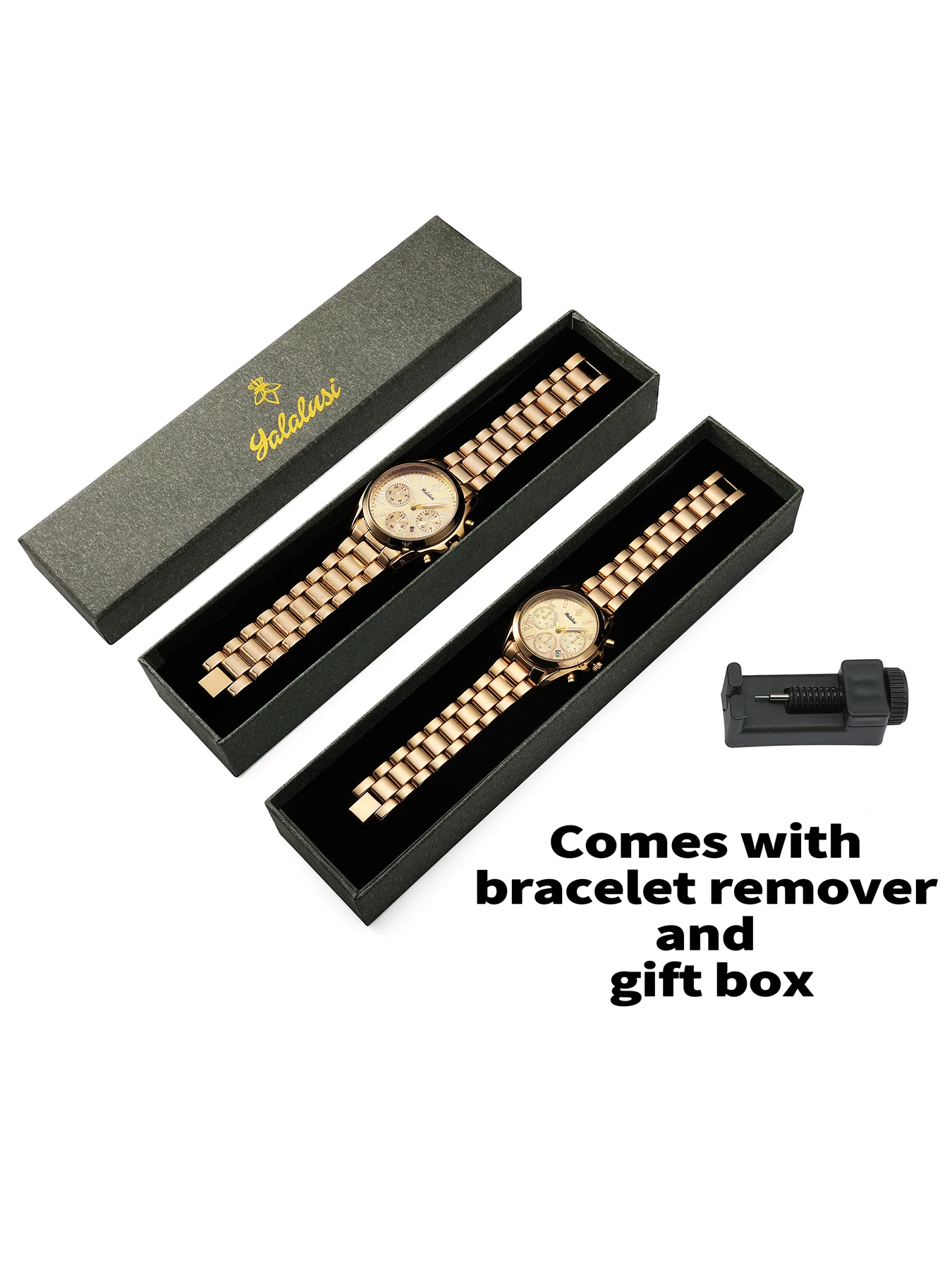 YaLaLuSi Brand 2024 New Hot Sale Gold Luxury Couple Watch Box Watch Remover Valentine\'s Gift Ion Vacuum Plating