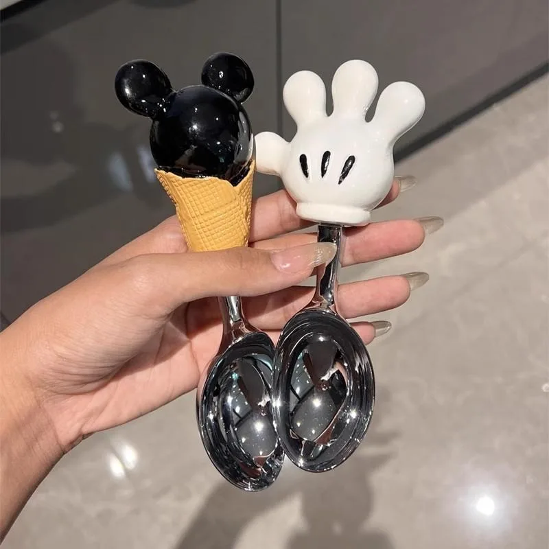 

Stitch Spoon Cartoon Mickey Mouse Coffee Milk Ice Cream Fruit Stirring Accessories Food Grade Stainless Steel Children Tableware