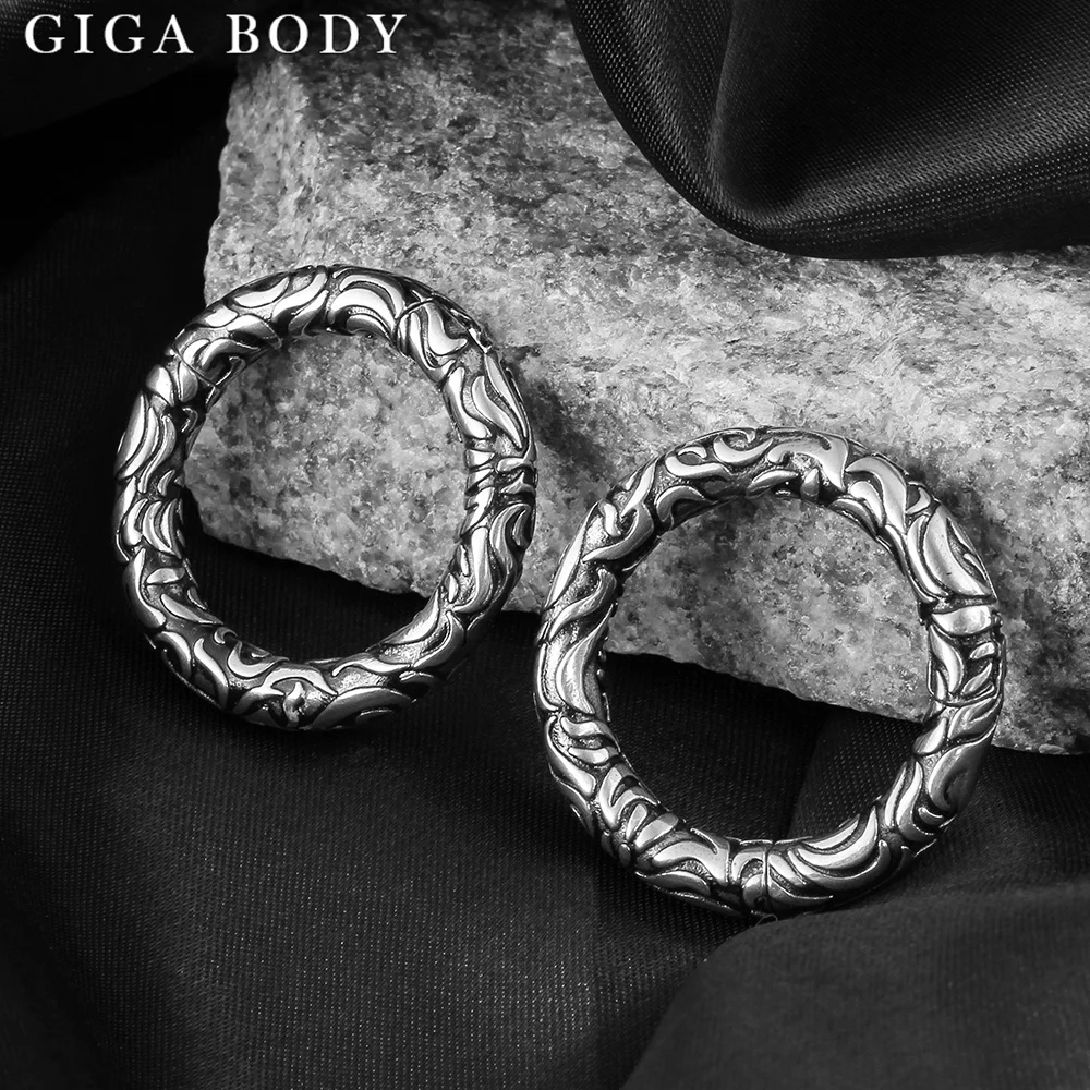 Giga 2PCS New Printed Round Ear Hangers Weights Stainless Steel 6mm 2g Ear Plugs Tunnels Gauges Fashion Piercing Body Jewelry