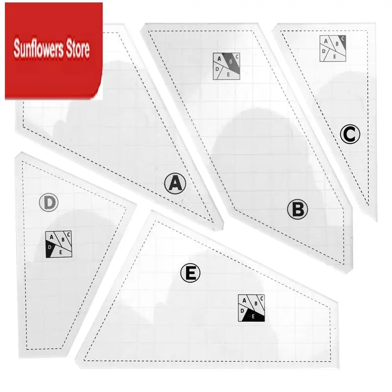 

ABRM-5 шт., креативный шаблон для резки квилтинга, сетки, шаблон с восемью, набор линеек для одеял, шаблоны для резки квилтинга, акрил