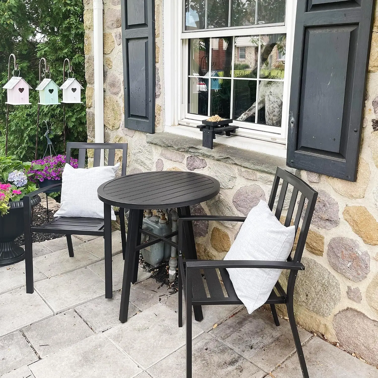 Metal Bistro Set 3 Pcs, 28