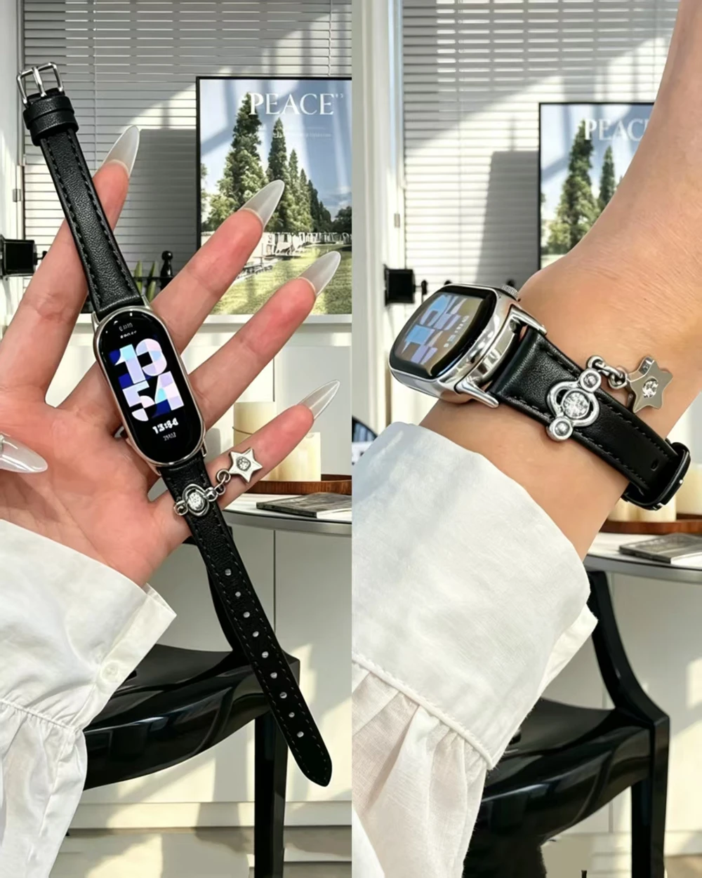Popular Bling For Xiaomi Band 10 9 8 Leather Loop Watch Band New Design Band Smart NFC Accessories