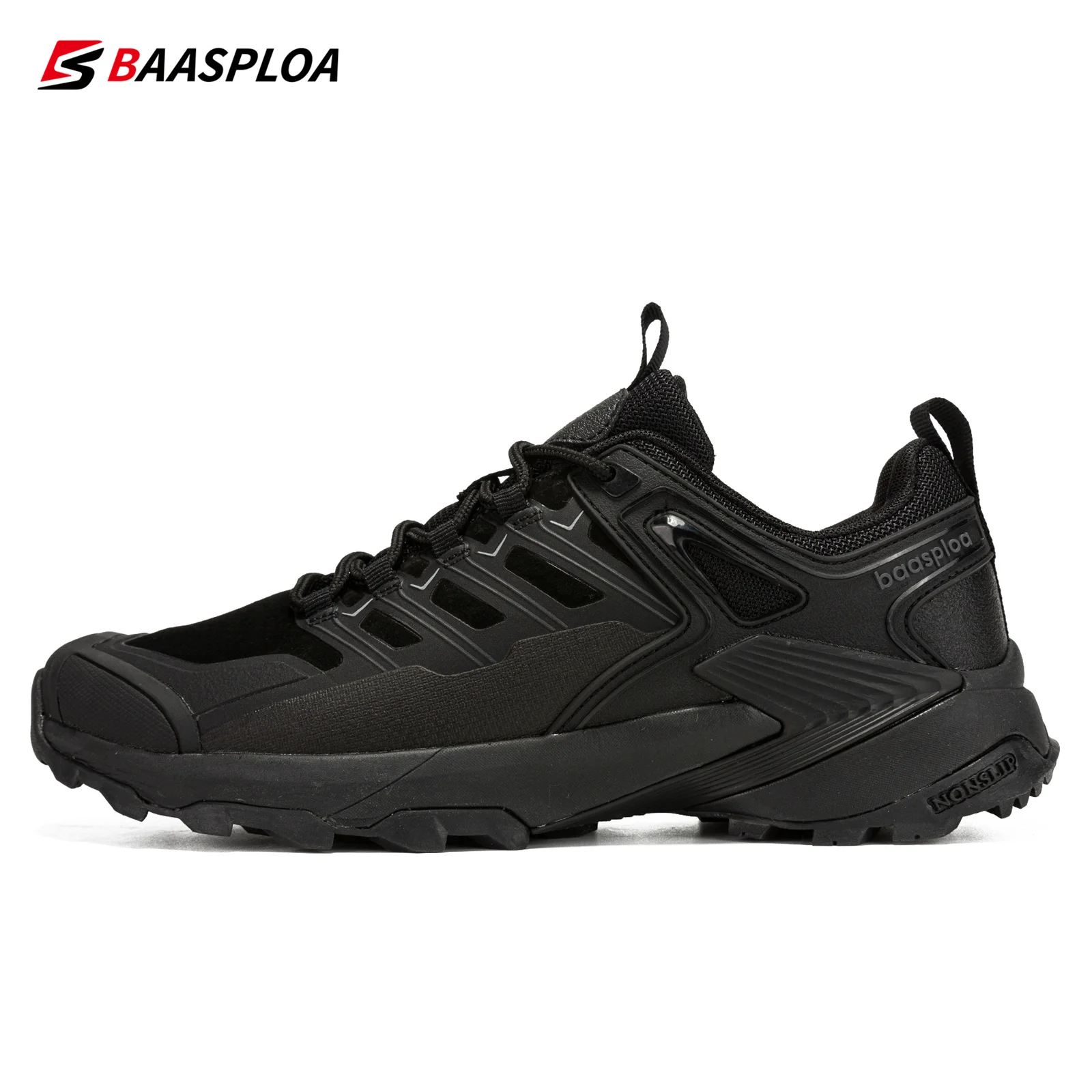 Baasploa Men Hiking Shoes New Outdoor Lightweight Waterproof Lace up Sneakers Male Casual Anti-Skid Wear-Resistant Walking Shoes