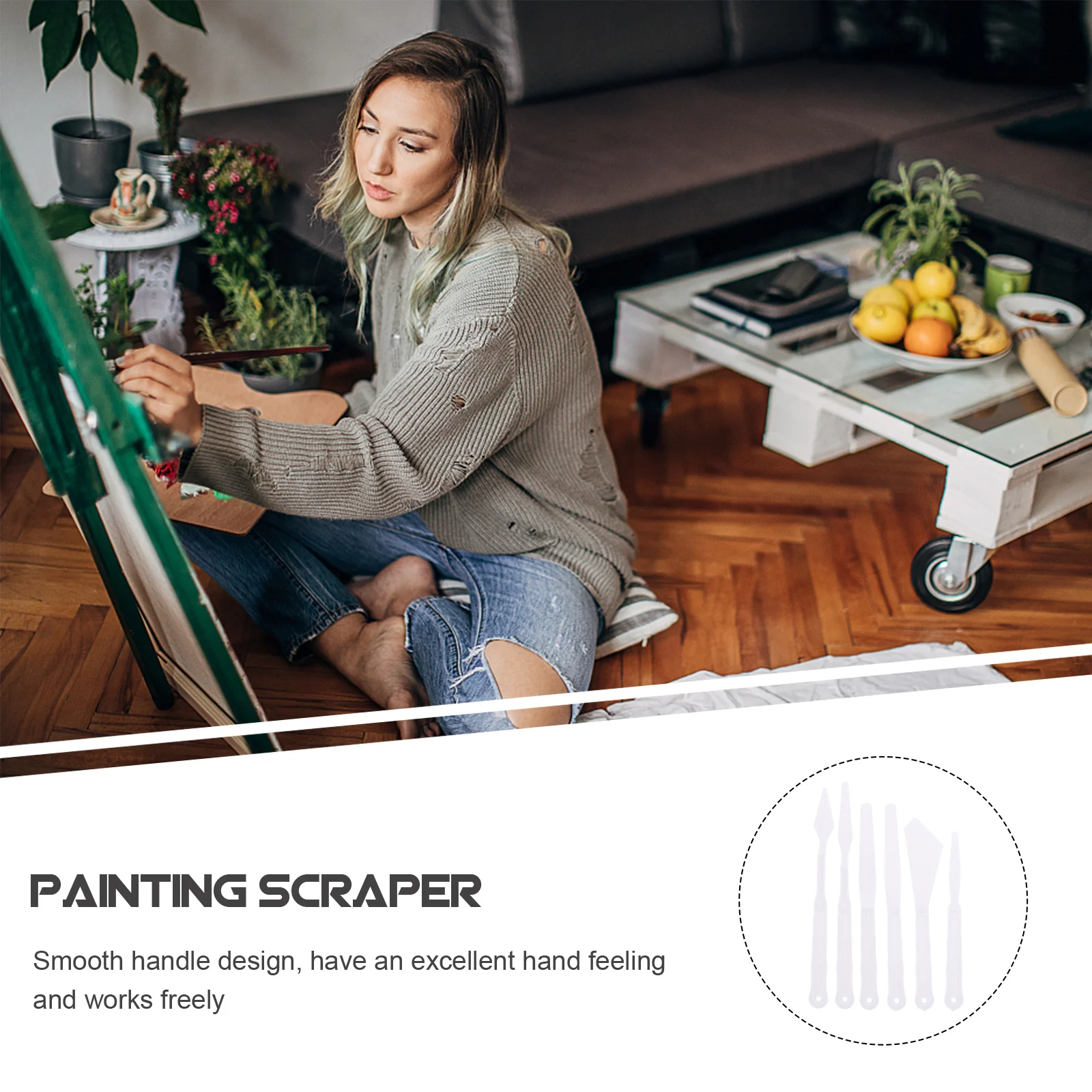 

30Pcs Portable Painting Tool Kit High-Grade Material Rust-Resistant for Various Art Projects Supplies Painting Scrapers