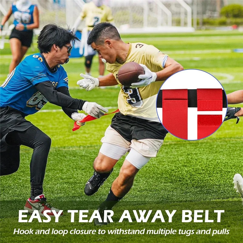 

B06C-Flag Football Belts, 14 Player Adjustable Flag Football Set For Sports Training Competition (Red & Blue)