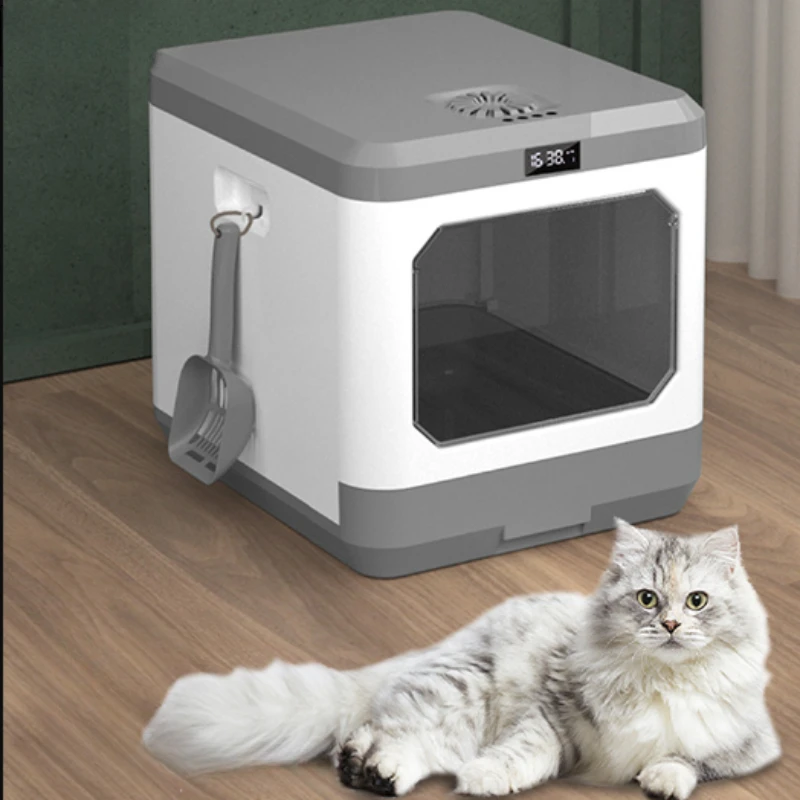 MiFuny Cat Litter Box Automatic Smart Plasma Deodorizing Cat Litter Drawer Sterilization Anti Splash Cat Toilet Pet Supplies