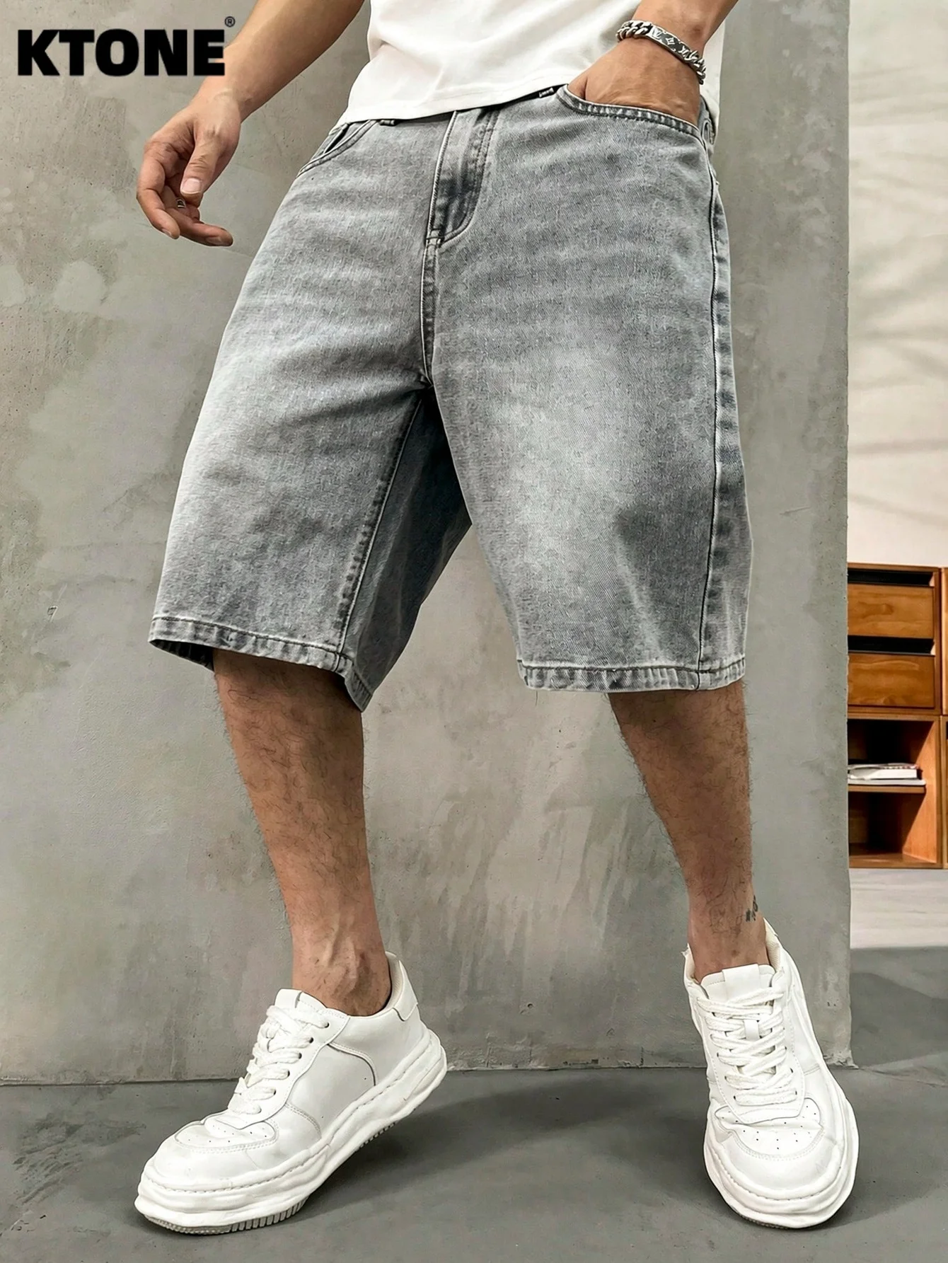 

Мужские повседневные джинсовые шорты свободного кроя без эластичной резинки, легкие, черные, серые, светлых оттенков, для ежедневной носки.