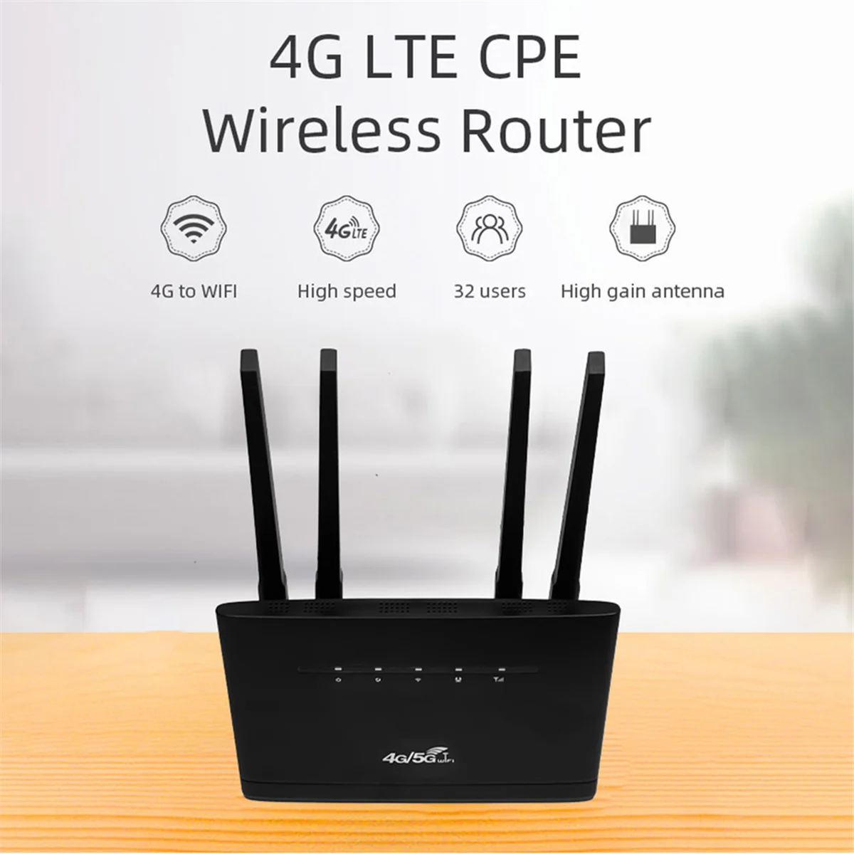 WR710 Wireless Router 300Mbps 4G LTE WIFI Router Modem 4 External Antenna RJ45 WAN LAN with Sim Card Slot-US Plug