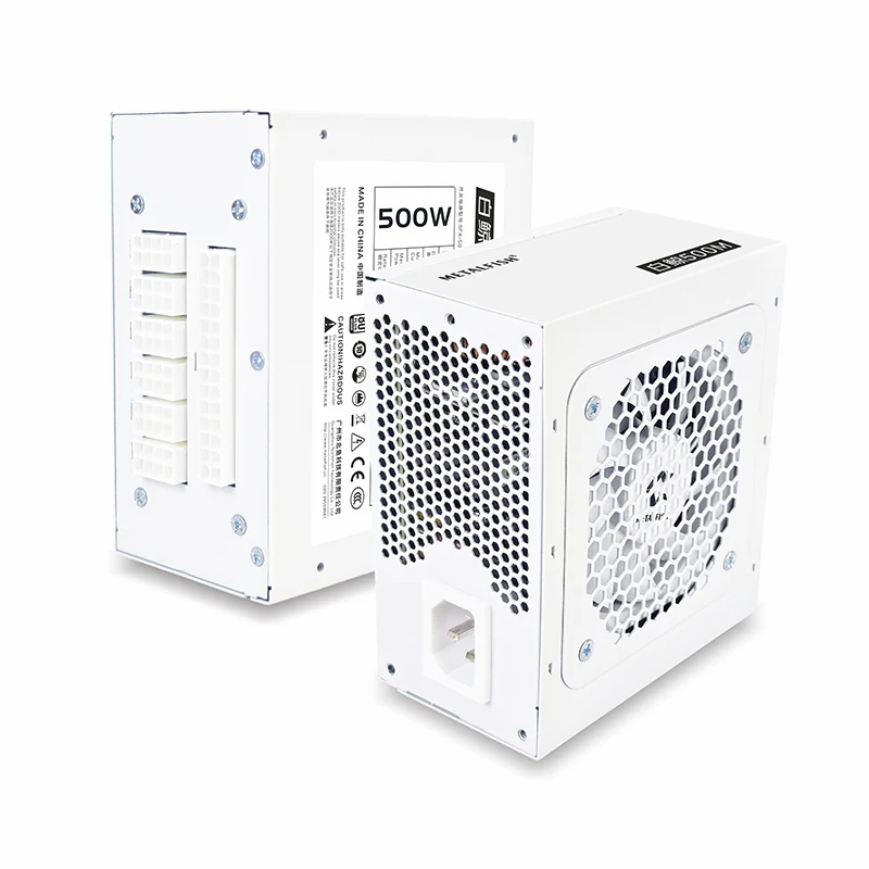 METALFISH SFX-500W 80Plus Bronze Full-MODULAR White Power Supply For Gaming Computer Case With White Modelar Cable 100/220V