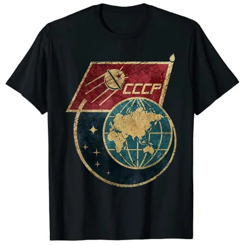 

CCCP Original Russian Space Program USSR T-Shirt Tee Top Short Sleeve Blouses Novelty Gift Humor Funny Cool Fashion Men Clothing