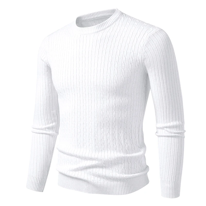 Immagine 6: Nuovi maglioni da uomo con scollo rotondo, a maniche lunghe, leggeri, in maglia, adatti come abito o maglione casual, con motivo a treccia.