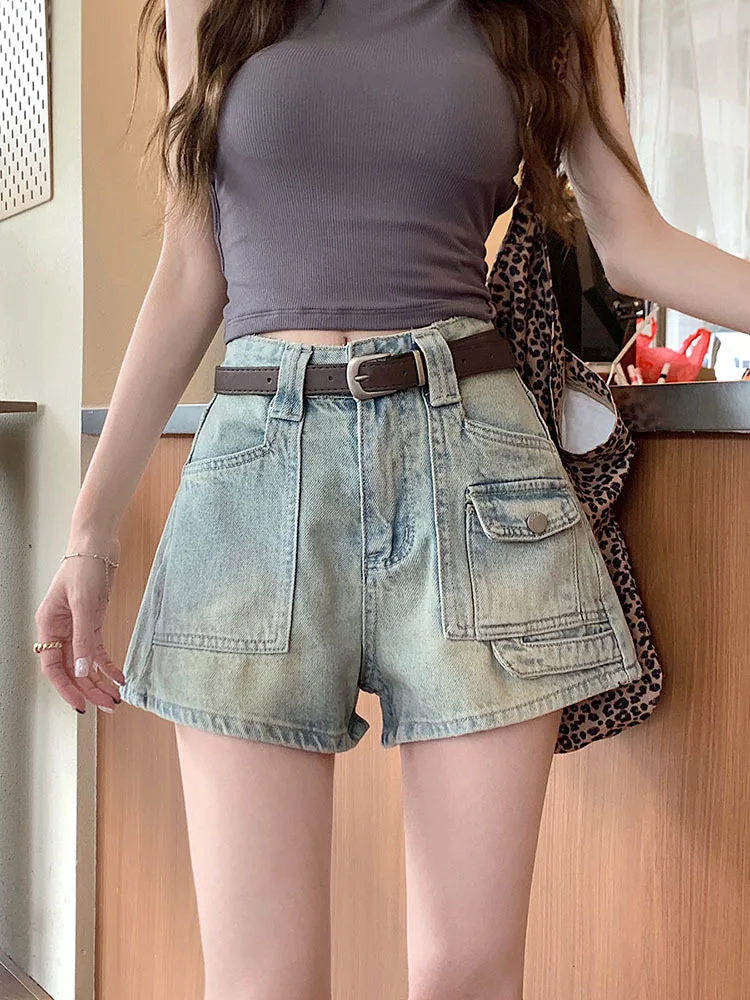 Denim Shorts Women Casual Simple Harajuku Female Vintage High Waist New Summer All-match Loose Korean Style Prevalent Comfort