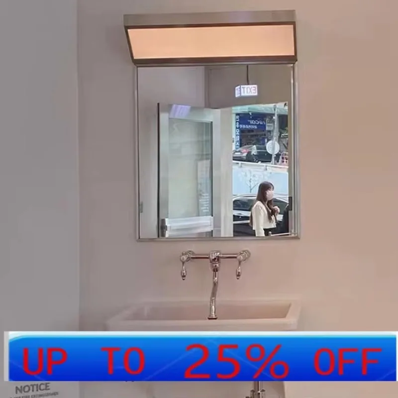 Lh Retro Modern Stainless Steel Bathroom Bathroom Square Mirror Intelligent Induction