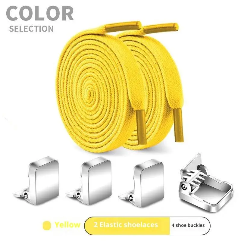1 Set No Tie Shoelaces Magnetic Metal Buckles Reusable Design For Sneakers Casual Shoes Daily Wear For Adults And Kids