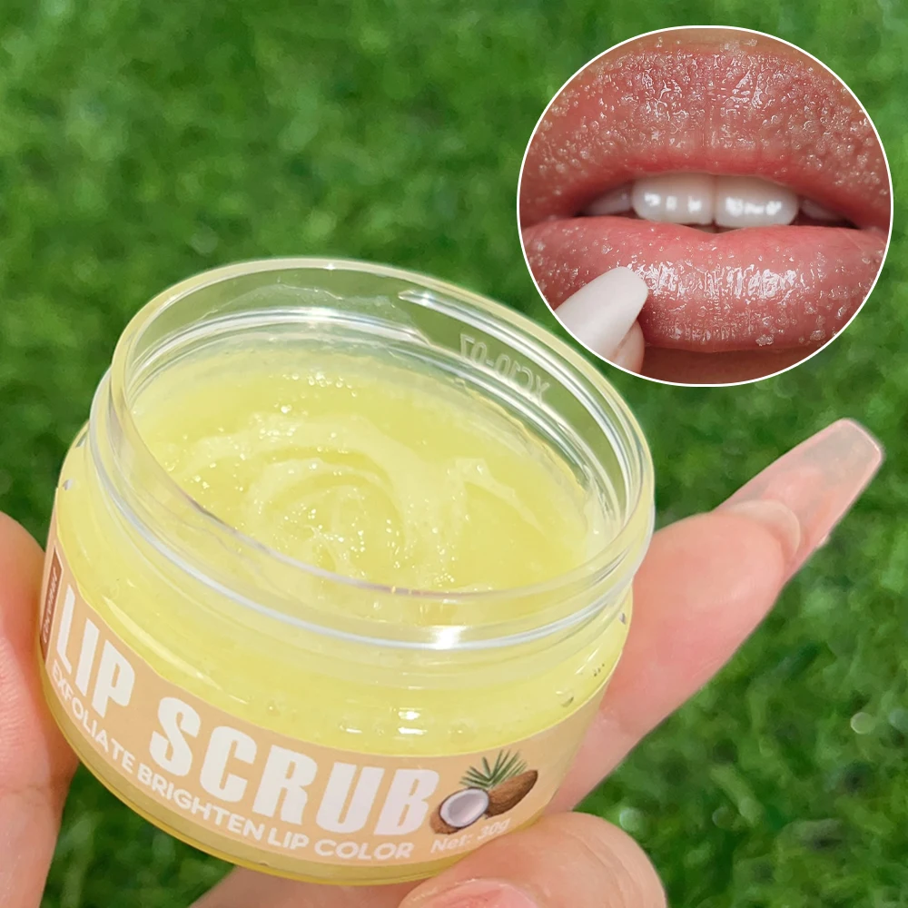 Rasa buah Scrub bibir menghilangkan kulit mati mengurangi garis bibir Anti kering pelembab masker bibir perbaikan Hydrating memelihara bibir Balm