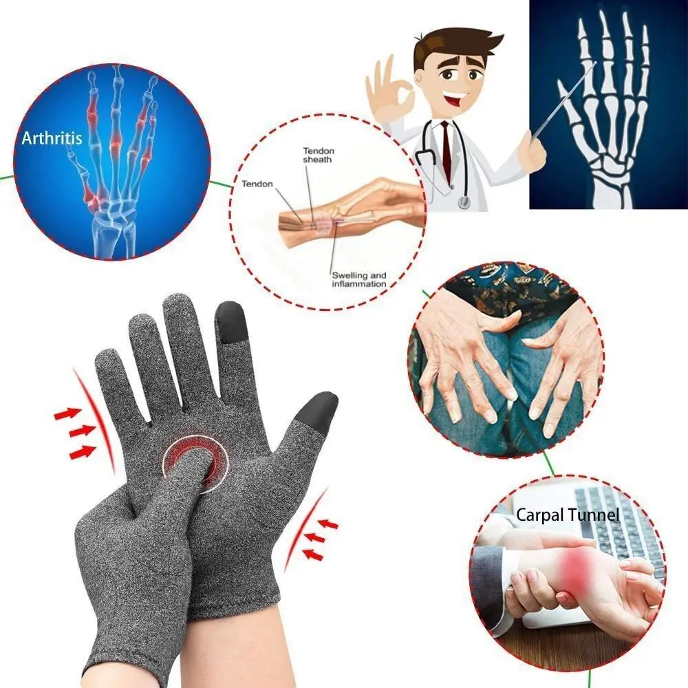 New Cotton Touchscreen Gloves Spandex Grey Pressure Gloves Non-slip Rehabilitation Gloves