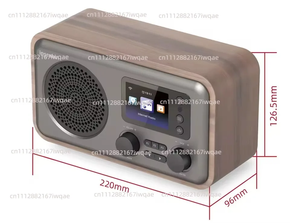 D8 Radio With Remote Control Custom Alarm Clock Speaker Bluetooth 5.0/U Disk Wooden Case New Plug-In Version Retro
