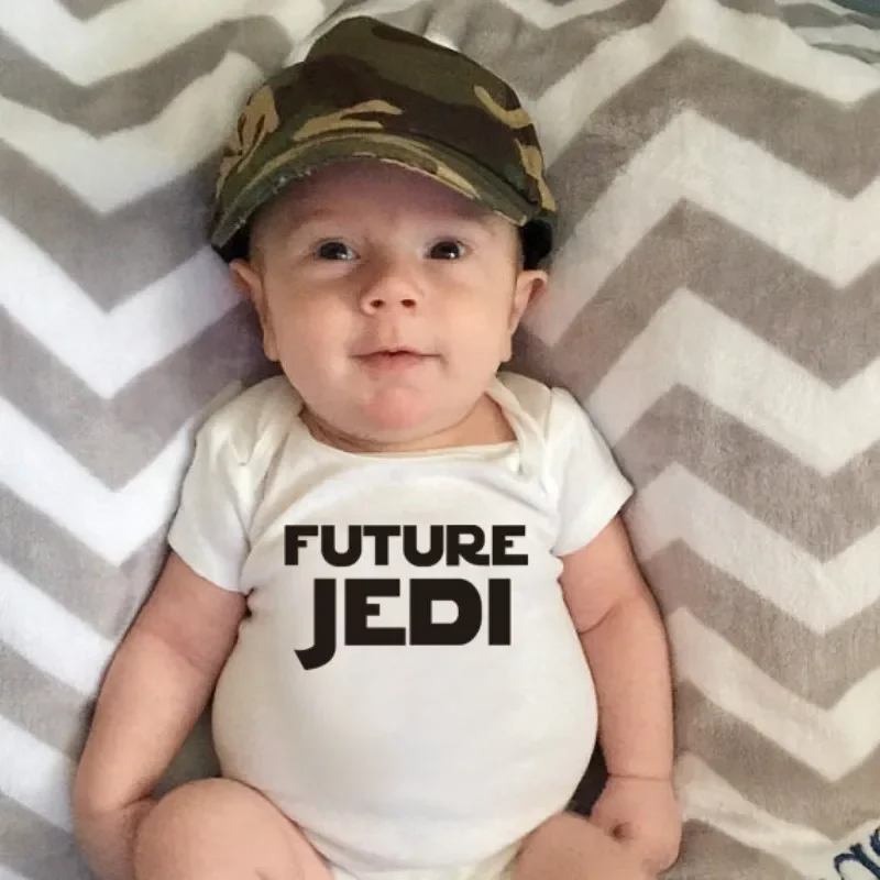 Future JEDI Print Newborn Baby Outfits Short Sleeve Baby Clothes Infant Jumpsuit Cotton Toddler Clothing Summer Rompers 0-24M