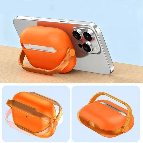Imagen 2 del producto Funda serie naranja para AirPods Pro 3 (2025), funda protectora para Apple AirPods Pro de 3. a generación con Kit de limpieza, llavero