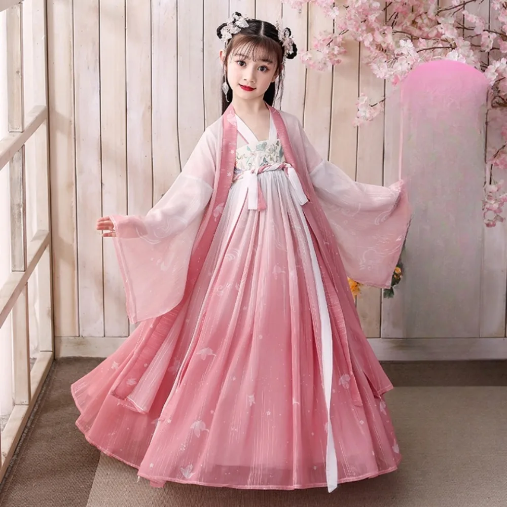 Hanfu – vêtements de danse féerique pour filles, vêtements pour enfants, robe chinoise de Style ethnique, Costumes de Cosplay, vêtements de danse sur scène