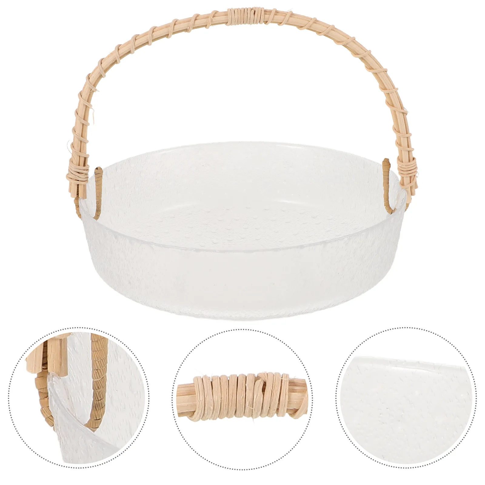 

Fruit Basket Dessert Bowl Transparent High Silica Snack Tray Party Food Storage Dish Kitchen Counter Tray Reusable Glass Fruit