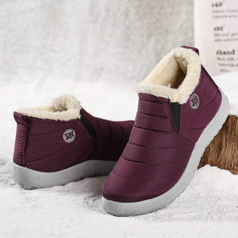 Warm Fur Men Flats Shoes Waterproof Winter Slip On Moccasin Men Solid Men's Sneakers Footwear Zapatos De Mujer Shoes Men