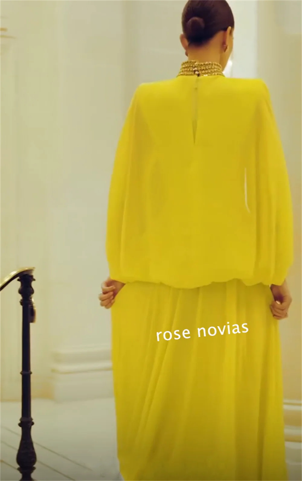 Personalizzato chiffon strass piega a-line pavimento-lunghezza su misura occasione abiti da ballo abito da sera semplice ed elegante formale