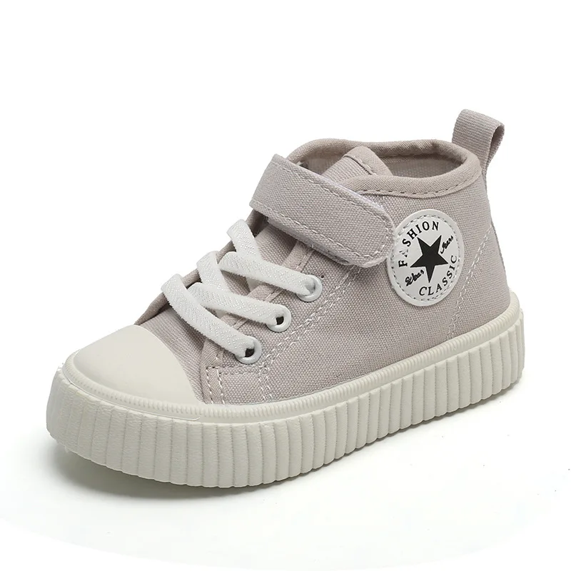 Chaussures en toile montantes pour enfants, baskets confortables à l\'offre elles souples pour garçons et filles, chaussures de sport pour bébés,