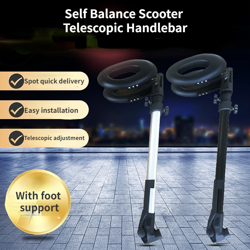 

10 Inch Self Balance Scooter Telescopic Rod 3 Section Hand Control Rod with Foot Support Two in One Multi functional Rod