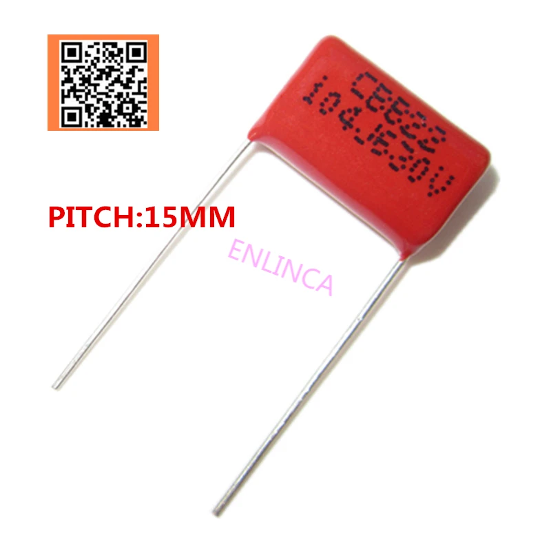 10pcs 630V 100NF 0.1UF 104J 10mm 330NF 0.33UF 334J Pitch 15mm 5% DIP CBB Polypropylene Film Capacitor