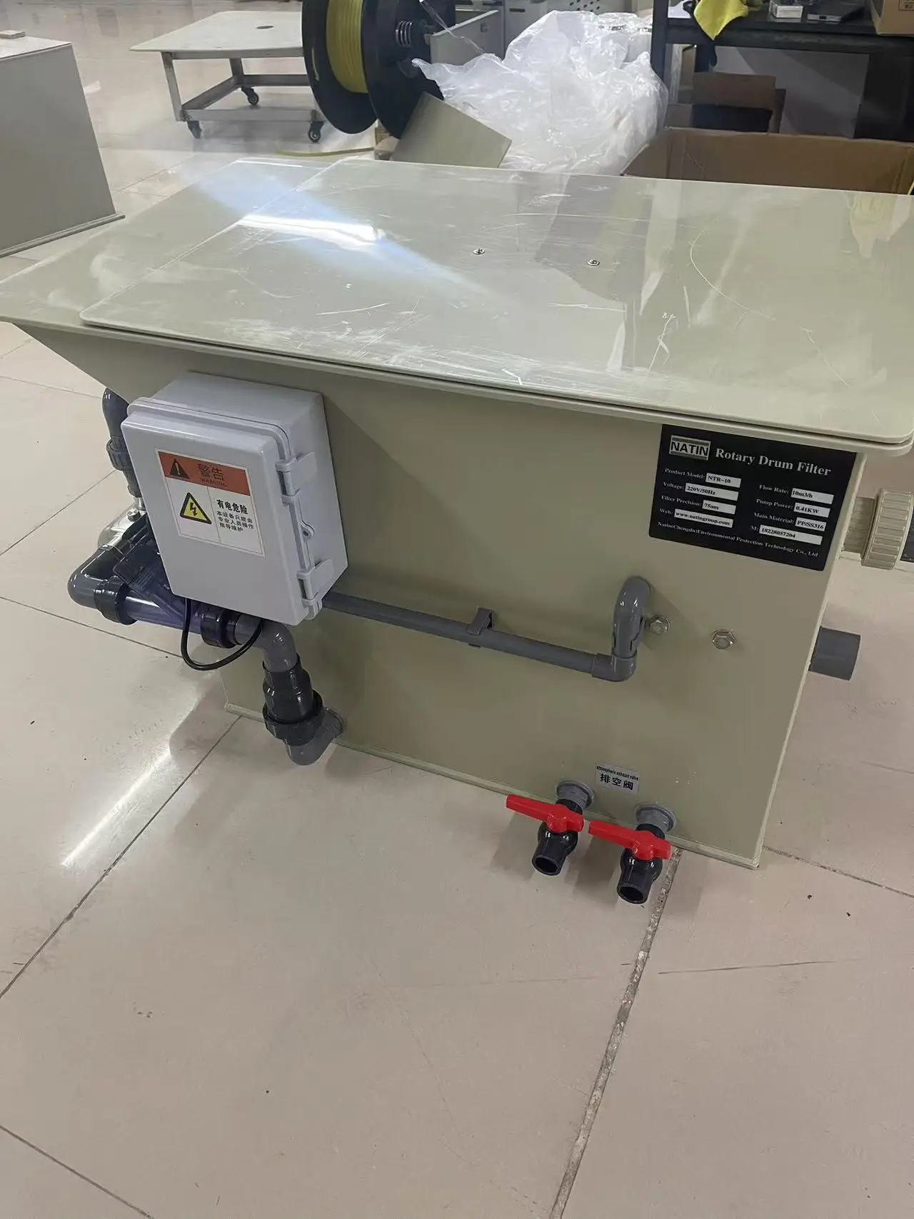 Rotary Drum Filter Machine for Koi Pond Fish/Shrimp Tanks Water Treatment Machinery 20000L/Hour 1-Year Warranty Gearbox Motor