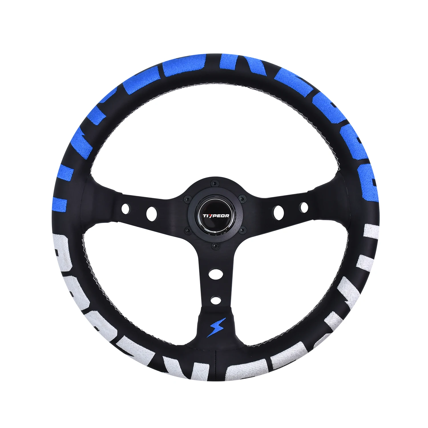 TIYPEOR 13 Inch Custom Universal Blue Racing Car Sports Steering Wheel