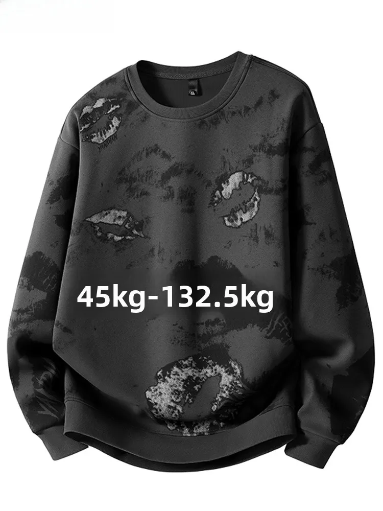 

Мужской повседневный свитшот свободного кроя с круглым вырезом, модный, с принтом, для весны и осени, из полиэстера, с эффектом похудения